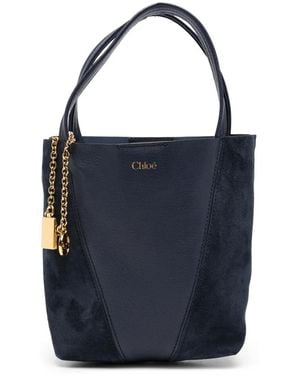 Chloé Small Spin Panelled Tote Bag - Blue