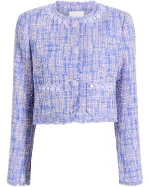 Cinq À Sept Cropped-Jacke Aus Tweed - Blau
