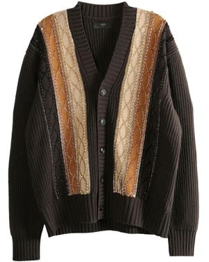 Amiri Cardigan À Détails Rayés - Noir