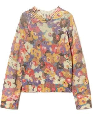 Twinset フローラル モックネックセーター - ホワイト