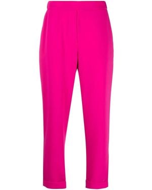 P.A.R.O.S.H. Elasticated-Waist Tapered Trousers - Pink