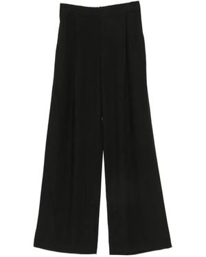 Dixie Pleated Wide-Leg Pants - Black