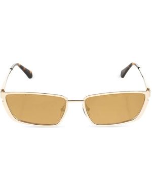 Off-White c/o Virgil Abloh Logo-Plaque Rectangle-Frame Sunglasses - Natural