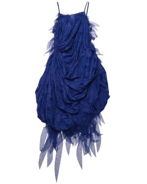 PAULINE DUJANCOURT Robe Asymétrique À Volants - Blue