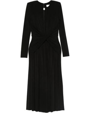Nissa Crystal-Detail Midi Dress - Black
