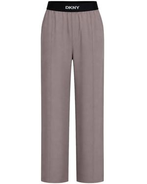 DKNY Elasticated Wide-Leg Trousers - Purple