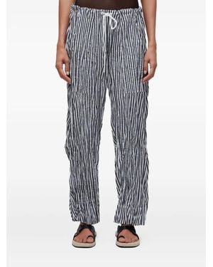 Osklen Pantalon Plissé À Rayures - Bleu