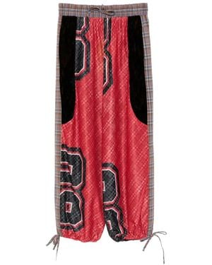 Chopova Lowena Plaid Panelled Trousers - Red