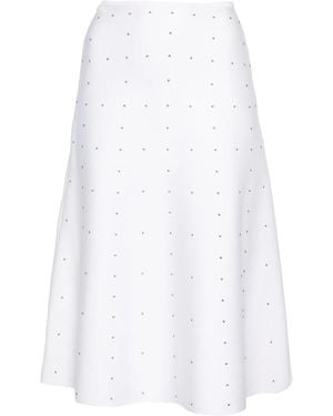 Fabiana Filippi Studded Knitted Midi Skirt - White