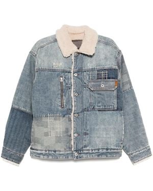 Musium Div. Logo-Embroidered Denim Jacket - Blue