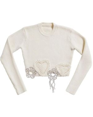 Area Maglione Con Decorazione - Bianco