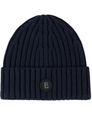 Bogner Bony Ribbed Cable-Knit Beanie Hat - Blue