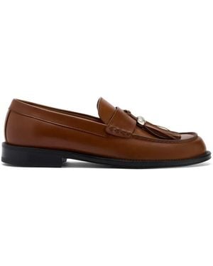 Giuseppe Zanotti Tassel Logo Leather Loafers - Brown