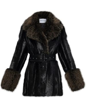 Stand Studio Fae Belted Collar Jacket - Black