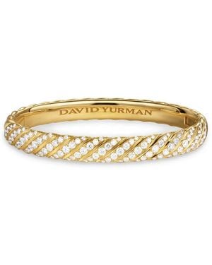 David Yurman 18Kt Sculpted Cable Diamond Bangle (8Mm) - Metallic