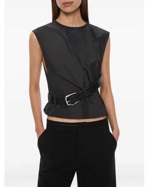 Christopher Esber Locus Belted Taffeta Tank Top - Black