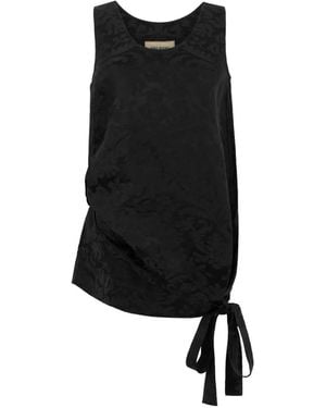 Uma Wang Jacquard-Pattern Draped Top - Black