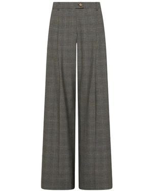 Marella Prince Of Wales Check Palazzo Pants - Gray