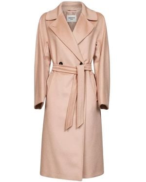 Weekend by Maxmara Double-Breasted Belted Coat - Pink
