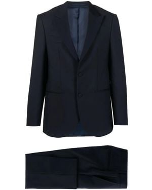 D4.0 Single-Breasted Wool Suit - Blue