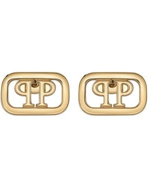Philipp Plein Lettering Square Earings - Metallic