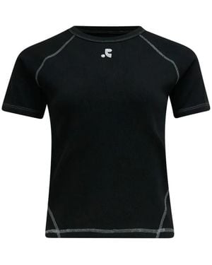 Rest&Recreation Raglan-Sleeves Athletic Compression T-Shirt - Black