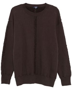 Comme des Garçons Frayed-Detail Panelled Sweatshirt - Brown