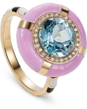 Nevernot 18Kt Show N Tell Gelbgoldring Mit Topas - Pink