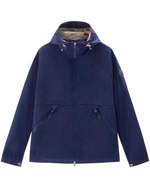 Woolrich Crinkle Hooded Windbreaker - Blue