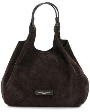 Gianni Chiarini Dua Suede Tote Bag - Black