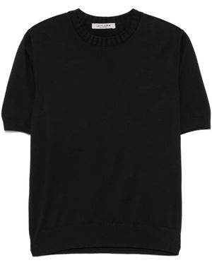 Fileria Camiseta de punto fino - Negro