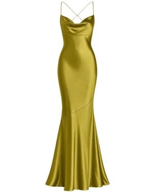 retroféte Lukka Cowl-Neck Maxi Dress - Green
