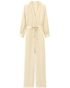 Ba&sh Pere V-Neck Drawstring-Waist Jumpsuit - White