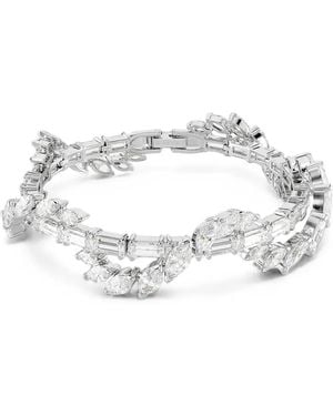 Swarovski Mesmera Crystal-Embellished Leaf-Motif Bracelets - White