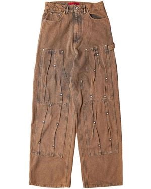Kusikohc Rivet-Detailing Jeans - Brown