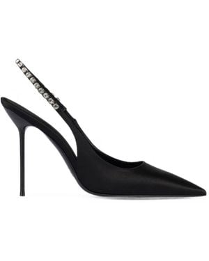 Paris Texas Lidia Crystal-Embellished Slingback Sandals - Black