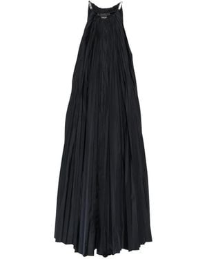 Max Mara Pleated Crystal-Embellished Maxi Dress - Black
