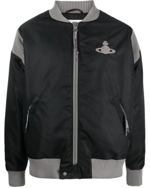 Vivienne Westwood Orbエンブロイダリー ボンバージャケット - ブラック