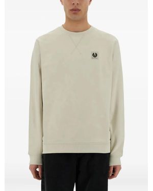 Belstaff Logo-Patch Cotton Sweatshirt - Natural