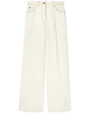 Agnona Belt-Loop Wide-Leg Trousers - White