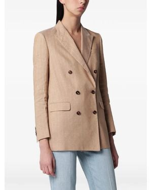 Tagliatore Pinstripe Double-Breasted Blazer - Natural