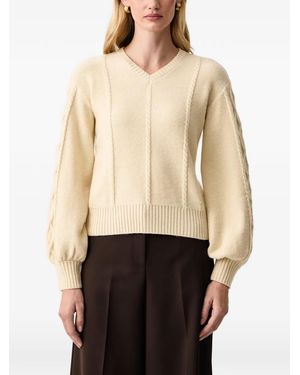 ARMANI EXCHANGE Pull En Maille Torsadée À Col V - Neutre