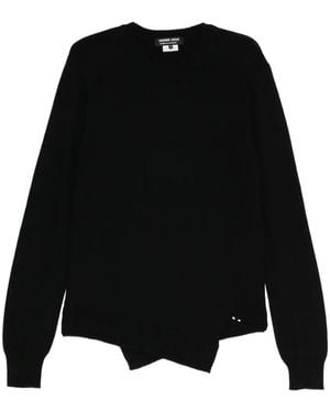 Comme des Garçons Asymmetric-Hem Long-Sleeve Sweater - Black
