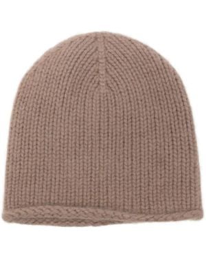 Liska Chunky-Knit Beanie Hat - Brown