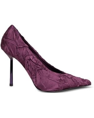 Le Silla Crinkled-Effect Pointed-Toe Pumps - Purple