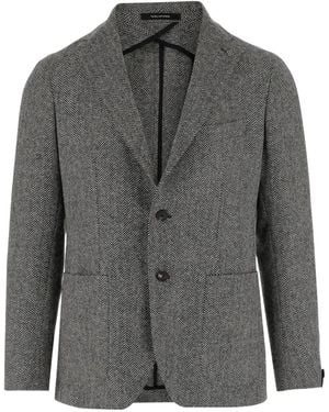Tagliatore Herringbone Blazer - グレー