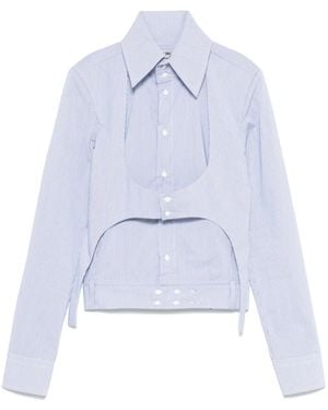 OTTOLINGER Belted High-Collar Shirt - Blue