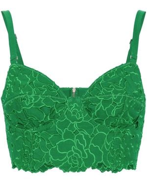 Erdem Embroidered Bralette Top - Green