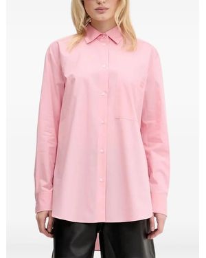 HUGO Embroidered-Logo Cotton Shirt - Pink