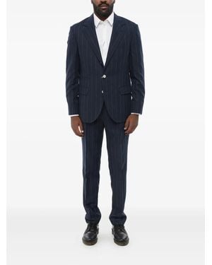 Brunello Cucinelli Pinstripe Cotton Suit - Blue